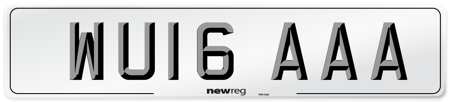 WU16 AAA Number Plate from New Reg